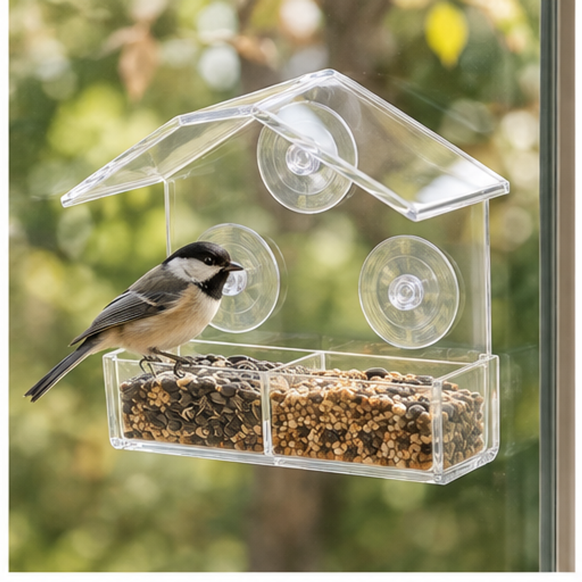 Clear Window Bird Feeder — lifestyle